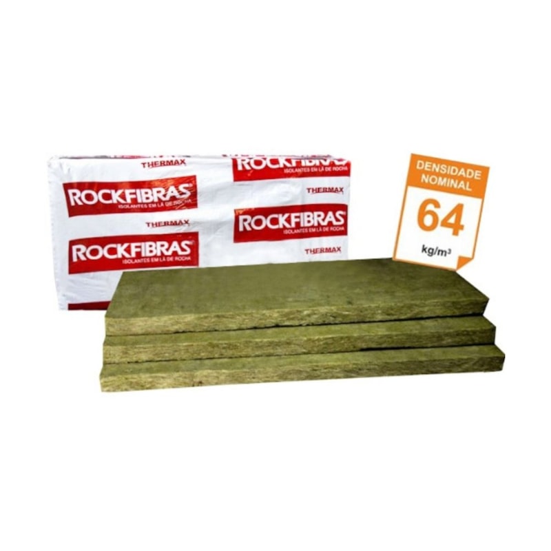 Miniatura 2 de Kit 12 Placas Lã de Rocha 1200 x 600 x 25 mm Densidade 64kg/m³