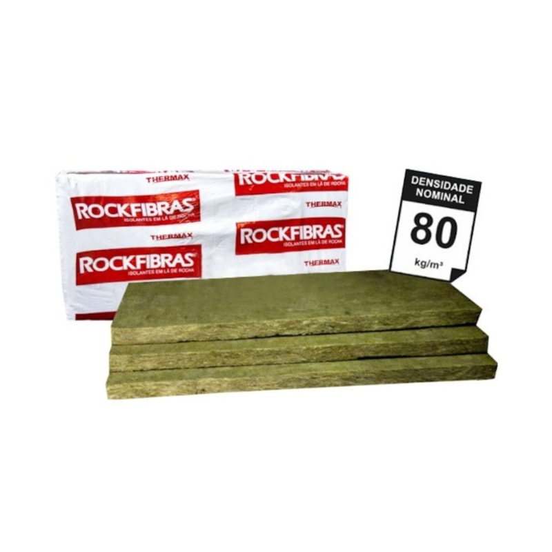 Miniatura 2 de Kit 6 unidades Placa Lã de Rocha 1200 x 600 x 51 mm Densidade 80 kg/m³