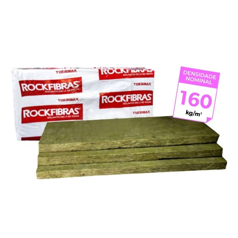 Miniatura 2 de Kit 4 Placa Lã de Rocha 1200 x 600 x 51 mm Densidade 160 kg/m³ Alta Densidade para Estúdios e Drywall